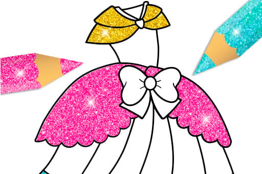 Glitter Dress Coloring