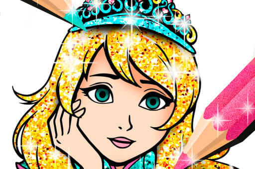 Princess Coloring Glitter