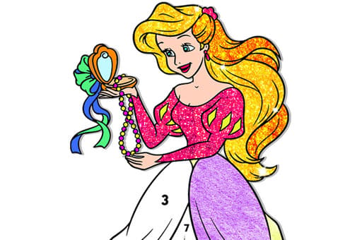 Princess Glitter Coloring