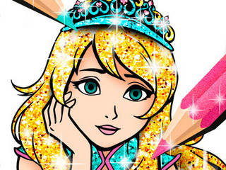 Princess Coloring Glitter