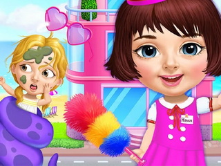 Sweet Baby Girl Cleanup Messy House