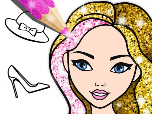 Fashion Coloring Book Glitter Online HTML5 Games on NaptechGames.com