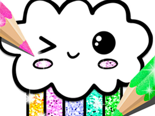 Kawaii Coloring Book Glitter cover art